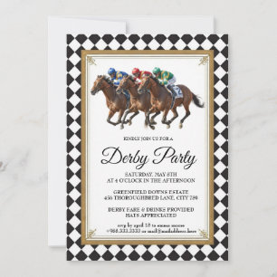Invitación de fiesta de carreras de caballos Derby