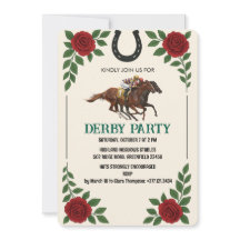 Invitación de fiesta de carreras de caballos Derby