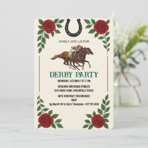 Invitación de fiesta de carreras de caballos Derby