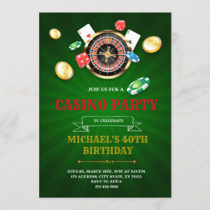 invitación de fiesta de casino bingo bunco