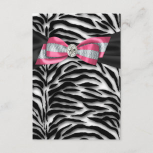 Invitación de fiesta de cebra rosa RSVP