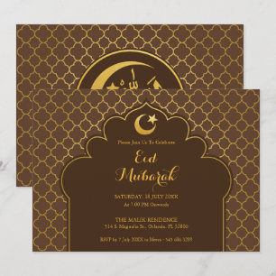 Invitación de fiesta de celebración de Eid con pat