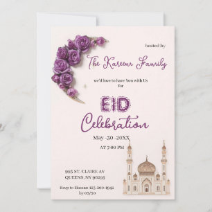 Invitación de fiesta de celebración de Eid elegant