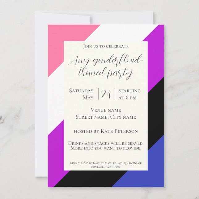 Invitación de fiesta de celebración de la bandera  (Anverso)