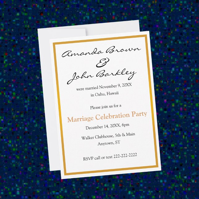 Invitación de fiesta de celebración de matrimonio  (Subido por el creador)