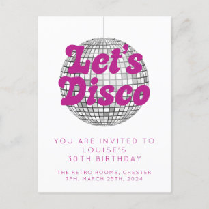 Invitación de fiesta de celebración Let's Disco