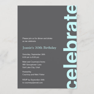 Invitación de fiesta de celebración moderna - turq