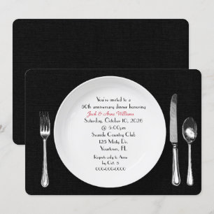 Invitación de Fiesta de cena de aniversario sobre