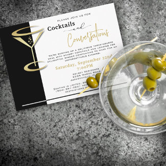 Invitación de Fiesta de cena de cócteles y convers