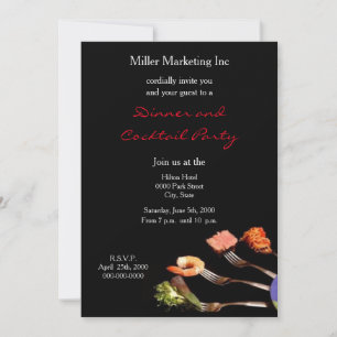 Invitación de fiesta de cena de negocios de Silver