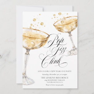 Invitación de fiesta de champán Pop Fizz Clink