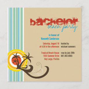 Invitación de fiesta de chicos solteros en vacacio