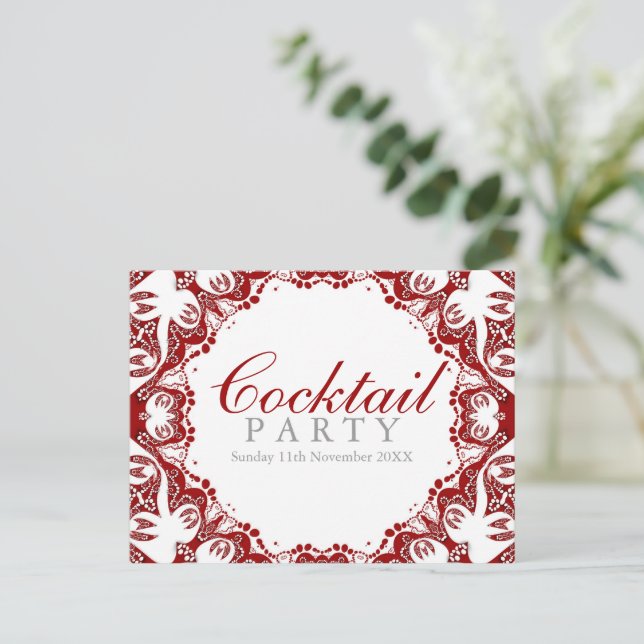 Invitación de fiesta de Cocktail Espíritu Batik Ro (Anverso de pie)