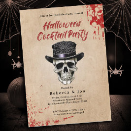 Invitación de fiesta de cóctel de cráneo vintage d