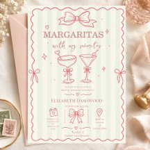 Invitación de fiesta de cóctel de margaritas junto