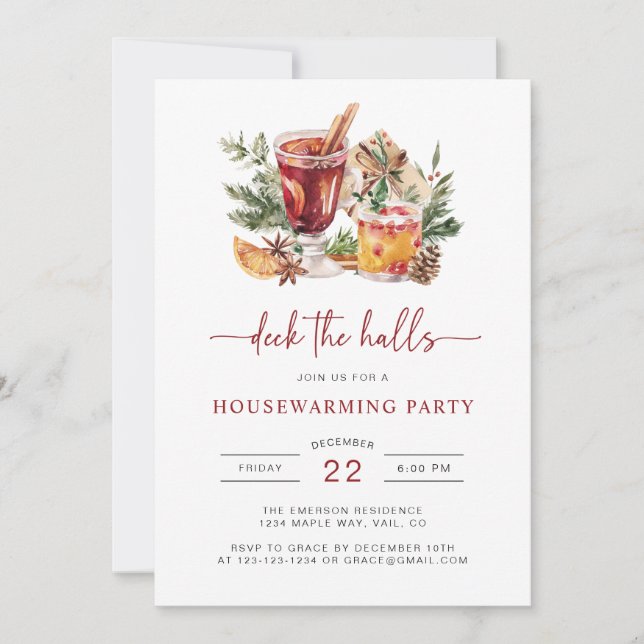 Invitación de fiesta de cóctel de Navidad (Anverso)