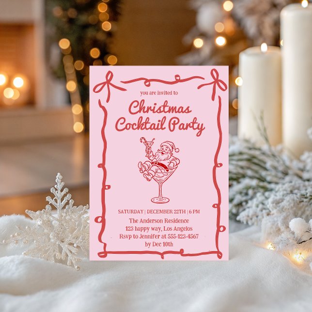 Invitación de fiesta de cóctel de Navidad del Sant (Subido por el creador)