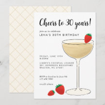Invitación de fiesta de cóctel para cumpleaños imp