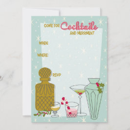 Invitación de fiesta de cóctel retro personalizada