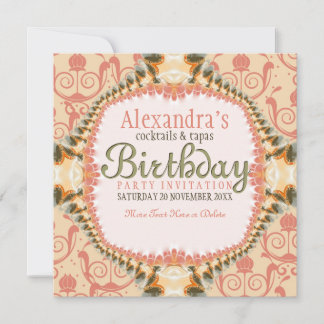 Invitación de Fiesta de cócteles de cumpleaños Art