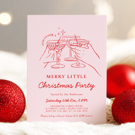 Invitación de fiesta de cócteles de Navidad dibuja
