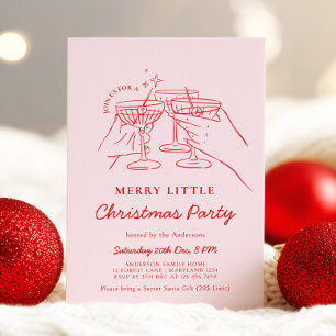 Invitación de fiesta de cócteles de Navidad dibuja