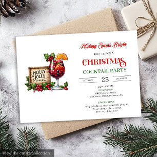 Invitación de fiesta de cócteles navideños jugueto