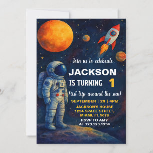Invitación de Fiesta de cohete galaxy