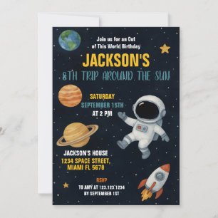 Invitación de Fiesta de cohetes galaxia cúpula