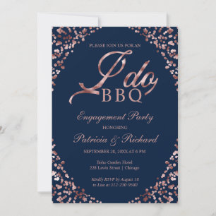 Invitación de fiesta de compromiso Blue I DO BBQ