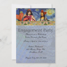Invitación de fiesta de compromiso caprichosa