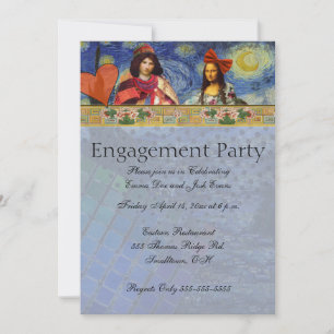 Invitación de fiesta de compromiso caprichosa