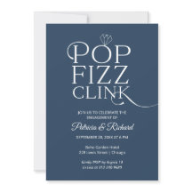 Invitación de fiesta de compromiso Chic Pop Fizz C