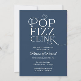 Invitación de fiesta de compromiso Chic Pop Fizz C