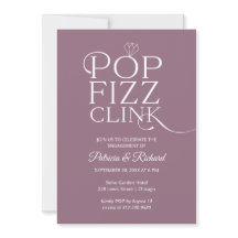 Invitación de fiesta de compromiso Chic Pop Fizz C