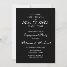 Invitación de fiesta de compromiso con caligrafía 