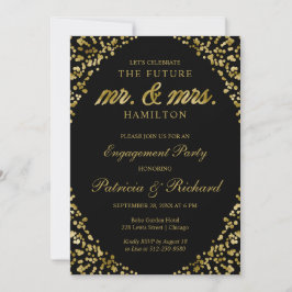Invitación de fiesta de compromiso con confeti de