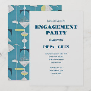 Invitación de Fiesta de compromiso con patrones de