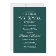 Invitación de fiesta de compromiso con tipografía 