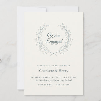 Invitación de fiesta de compromiso Corona de Olivo