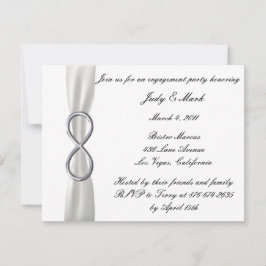 Invitación de fiesta de compromiso de boda blanca 
