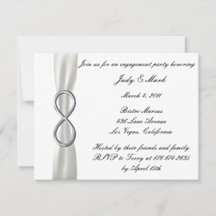 Invitación de fiesta de compromiso de boda blanca