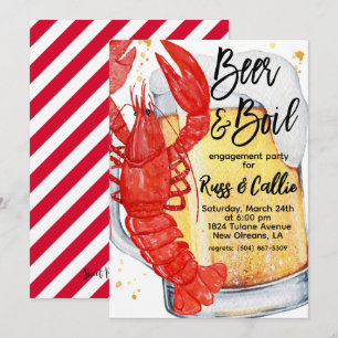 Invitación de fiesta de compromiso de cangrejos de