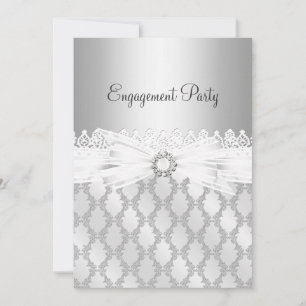 Invitación de fiesta de compromiso de diamante y e