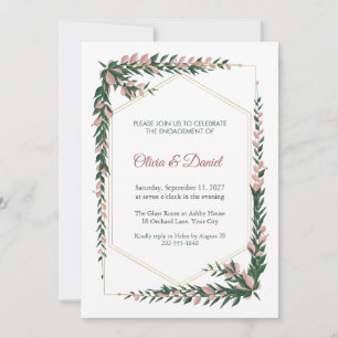 Invitación de fiesta de compromiso de lapidaria de