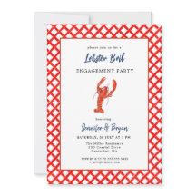 Invitación de fiesta de compromiso de mariscos de