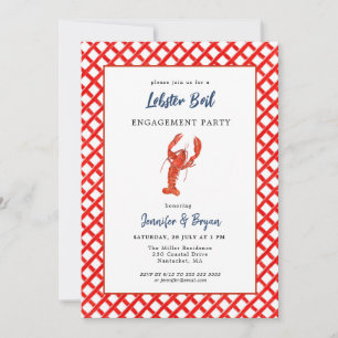 Invitación de fiesta de compromiso de mariscos de 