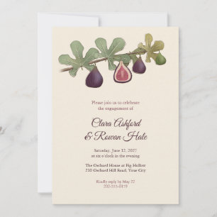 Invitación de fiesta de compromiso de rama de higo
