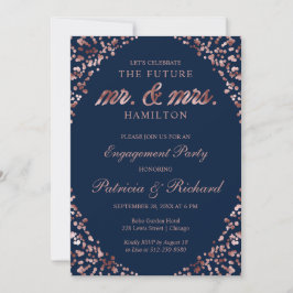 Invitación de fiesta de compromiso de Rosa Azul Do