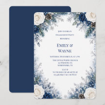 Invitación de fiesta de compromiso de Rosa Blanca 
